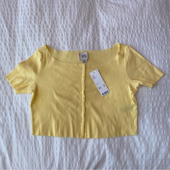 urban outfitters bdg yellow crop top - Picture 1 of 6
